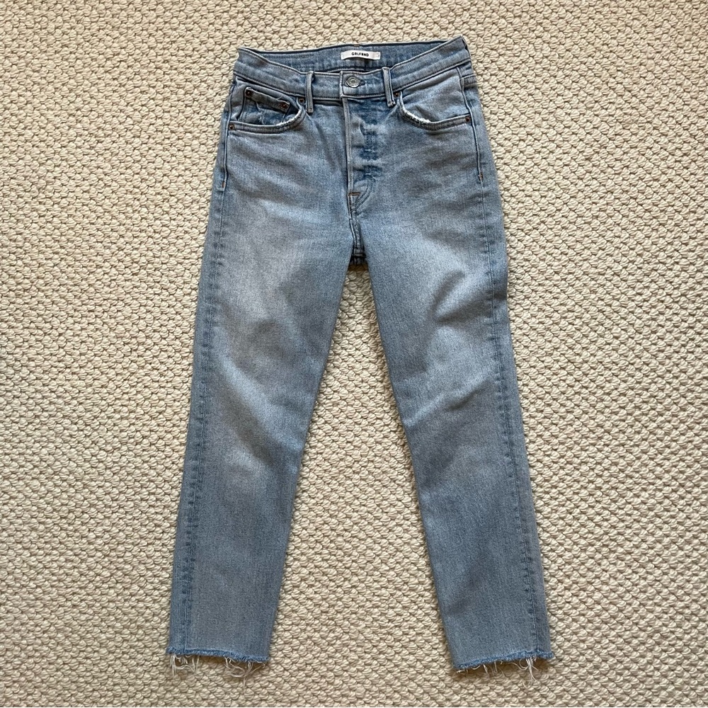 GRLFRND faded cropped jeans